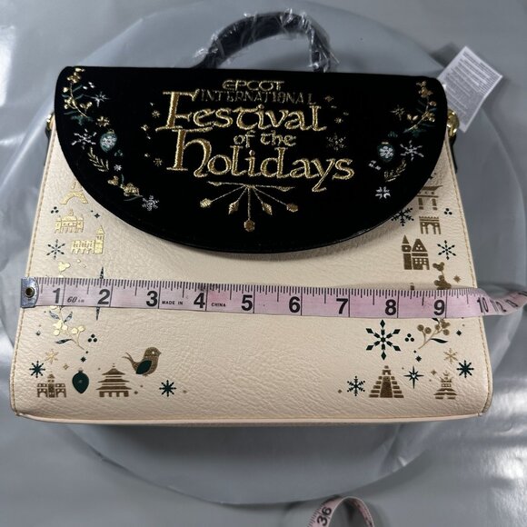Epcot Disney Purse International Festival Holiday Loungefly Handbag Embroider - Picture 14 of 16